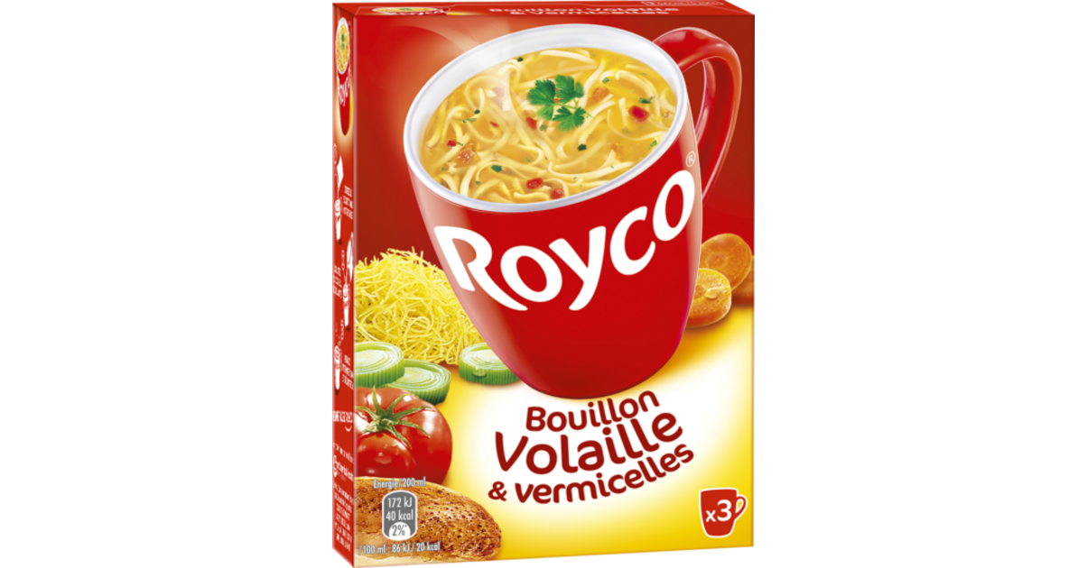 ROYCO BOUILLON DE VOLAILLE ET VERMICELLES Paquet de 3 sachets